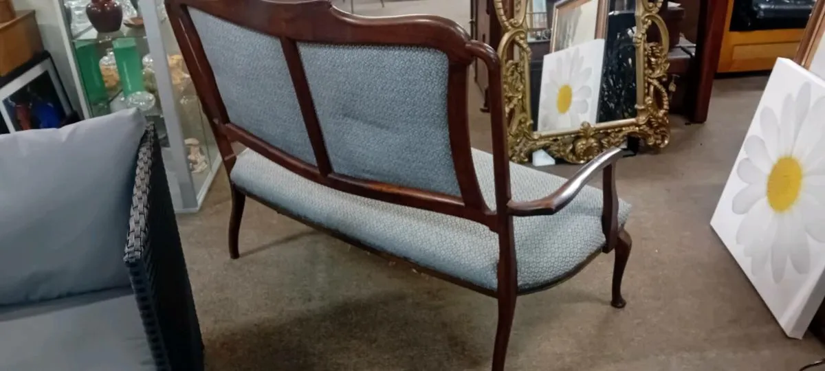 Edwardian Era Mahogany Frame Sofa - Image 2
