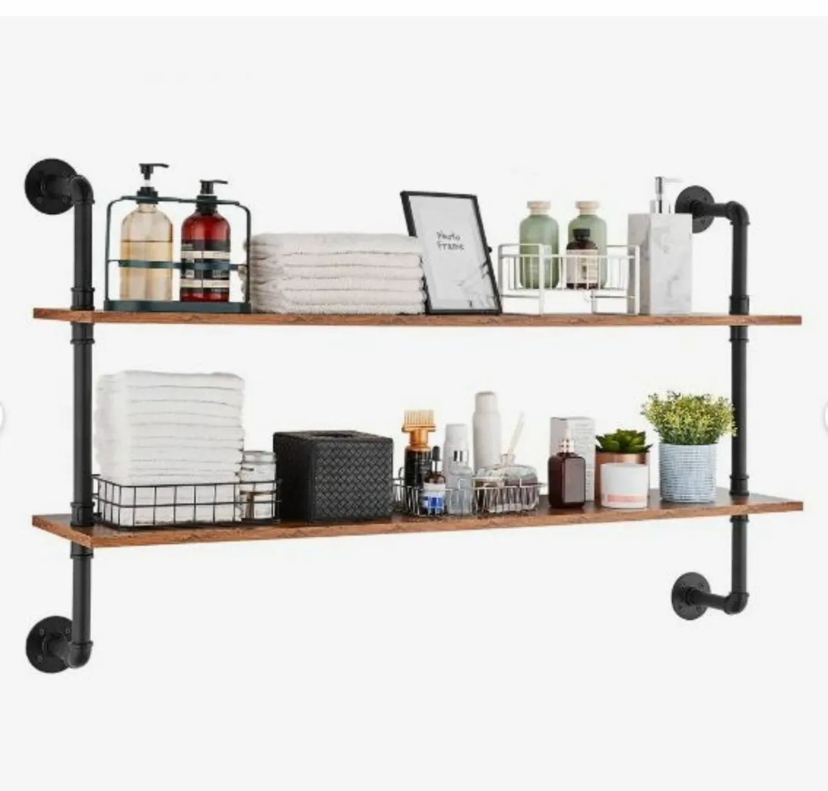 Industrial Pipe Shelf 2 Tier - Image 1