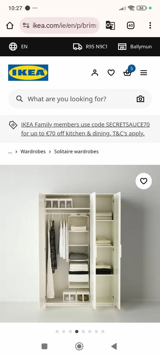 **SOLD PENDING COLLECTION** 3 door ikea wardrobes. - Image 2