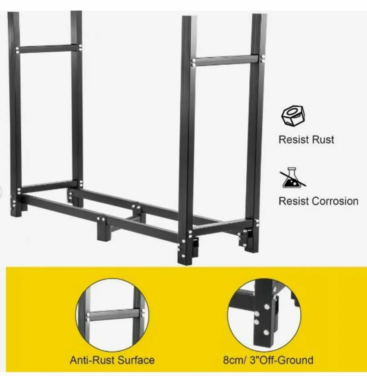 Firewood Log Rack, 6ft Firewood Rack - Image 2
