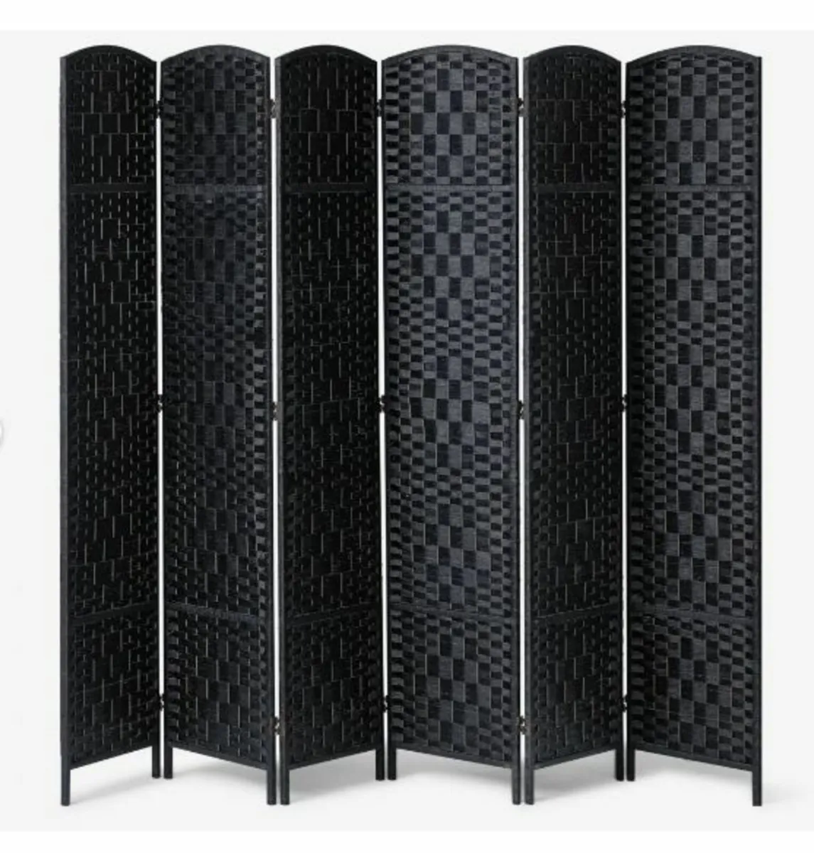 6 Panel Room Divider Hand-Woven Folding - Image 2