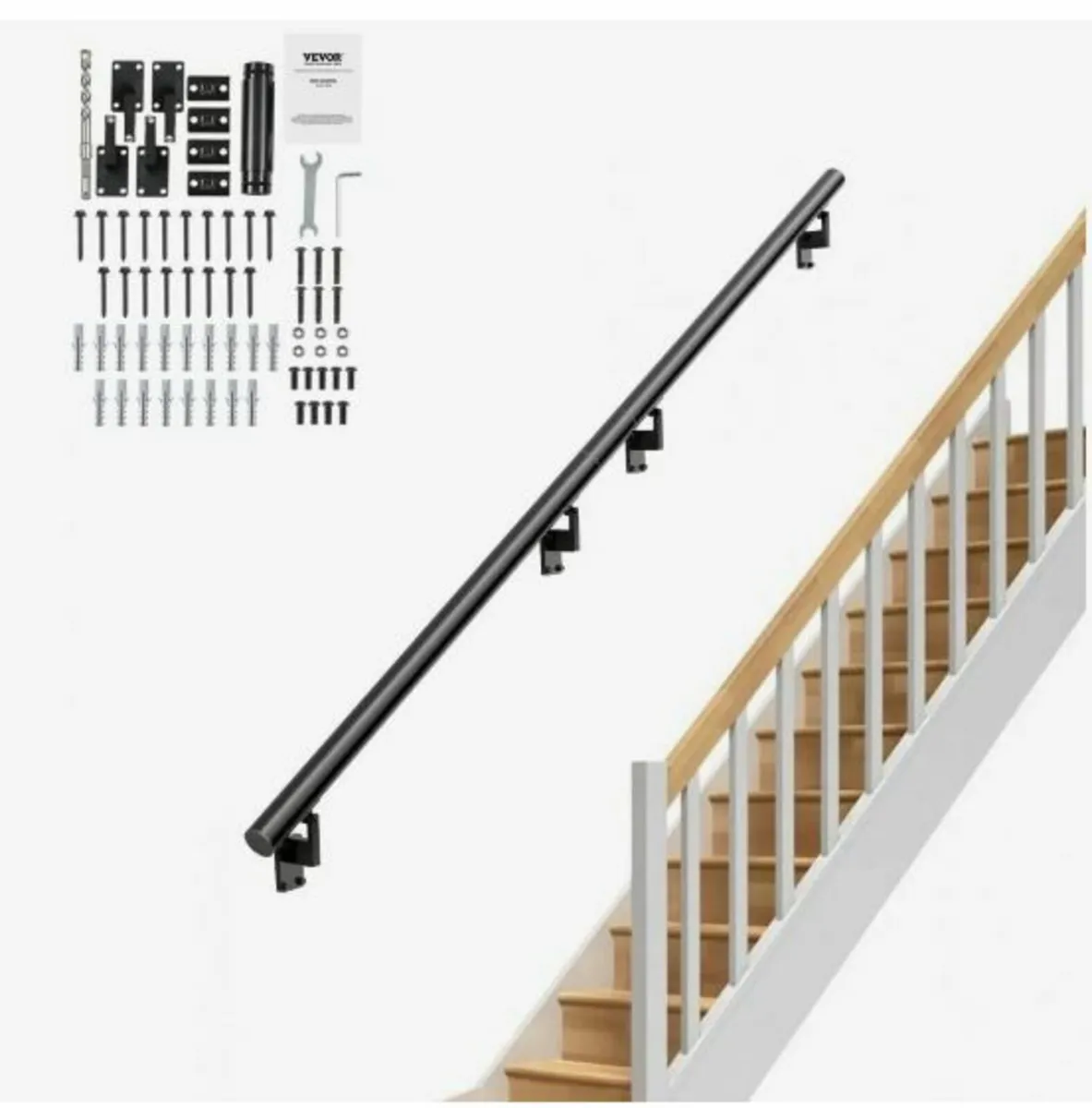 Handrail Stair Railing, 7 ft, Wall Mount - Image 1