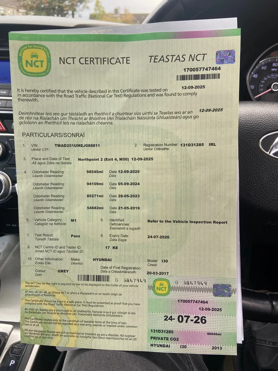 Hyundai i30 auto new nct today. - Image 2