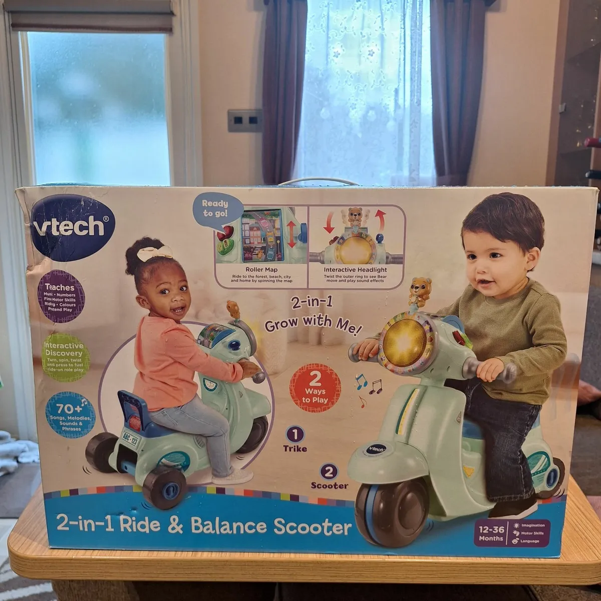 Vtech 2 in 1 balance & ride scooter - Image 1