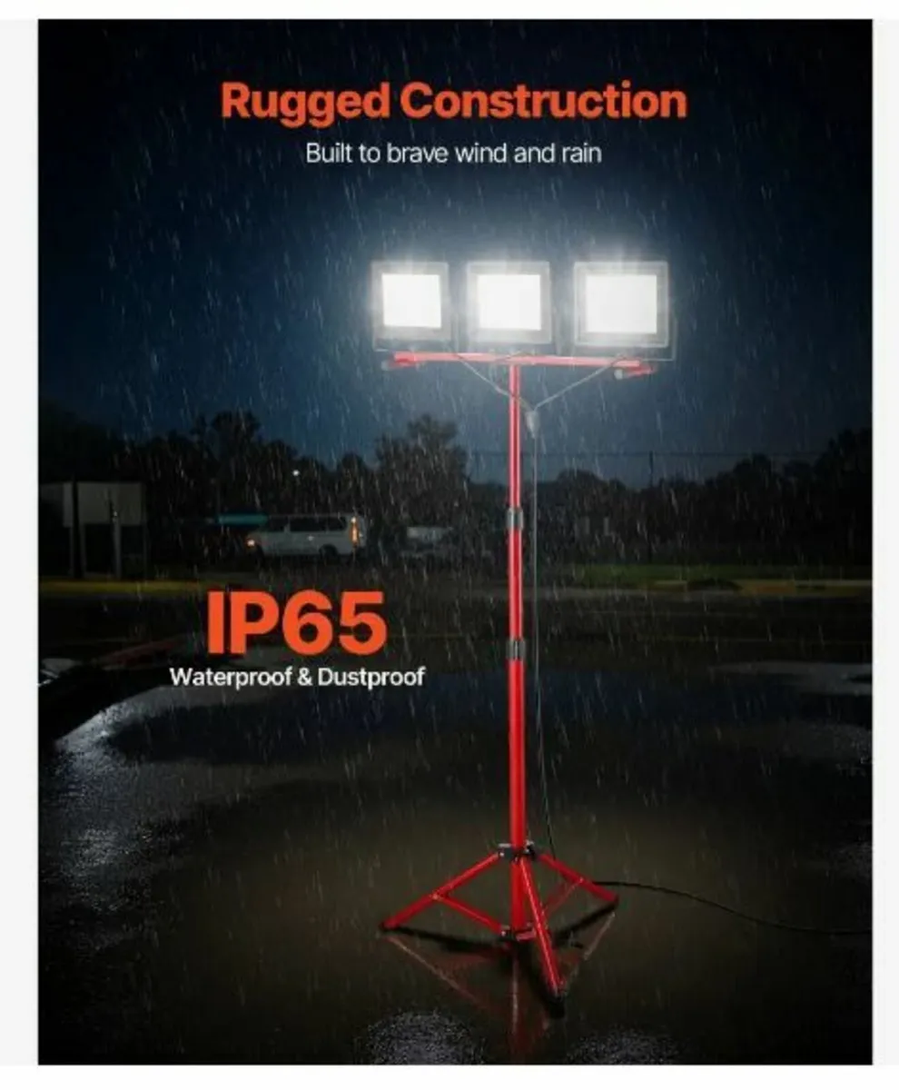 LED Work Light with Stand Tripod Three-Head Portab - Image 4