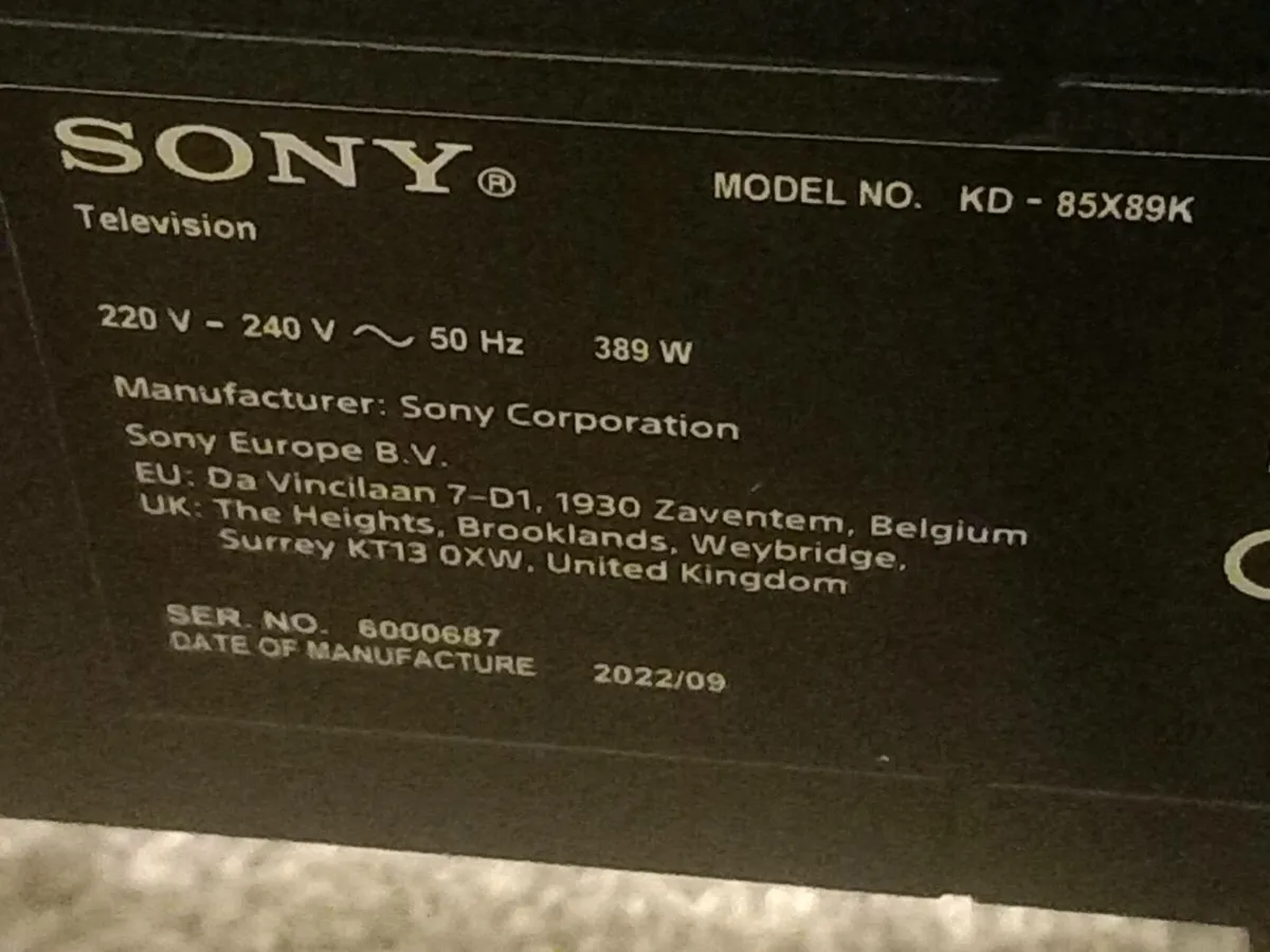 85 inch Sony Television - Image 3