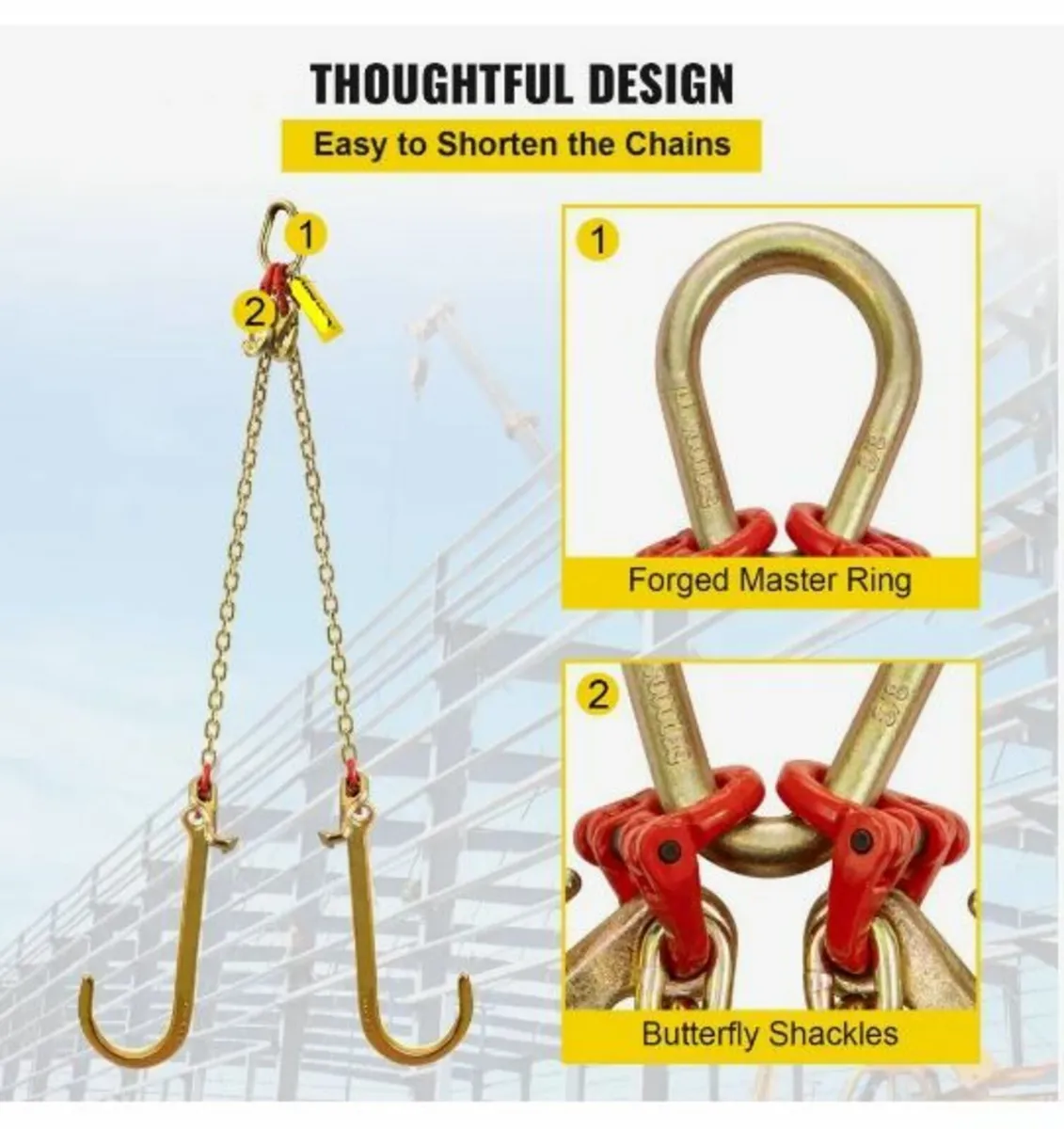 V Bridle Chain, 5/16 in x 2 ft Bridle Tow Chain - Image 3