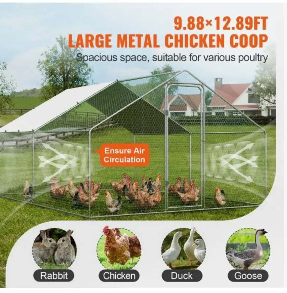 Metal Chicken Coop Walk-in Chicken - Image 2