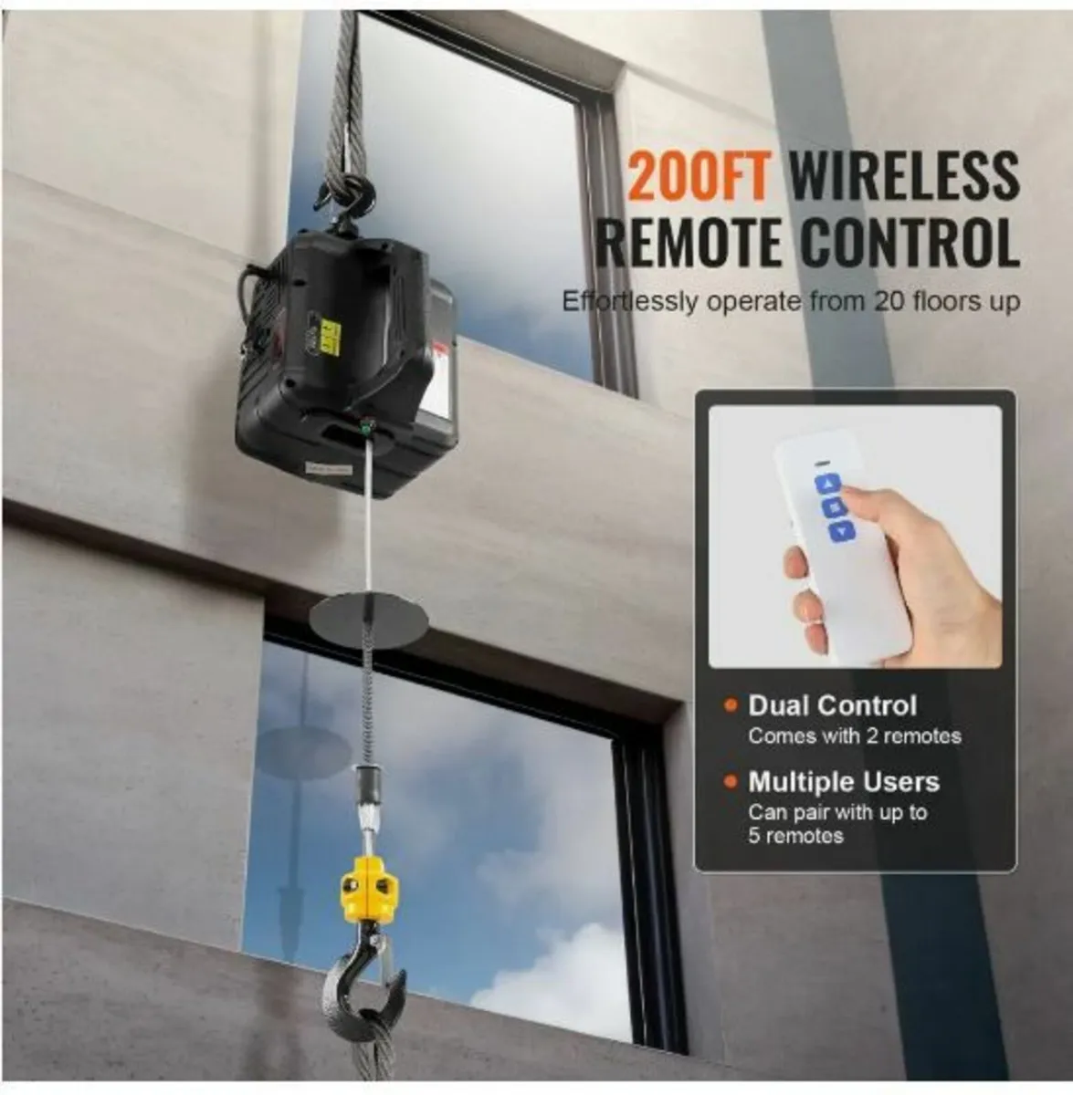 2-in-1 Portable Electric Hoist Power Winch - Image 3