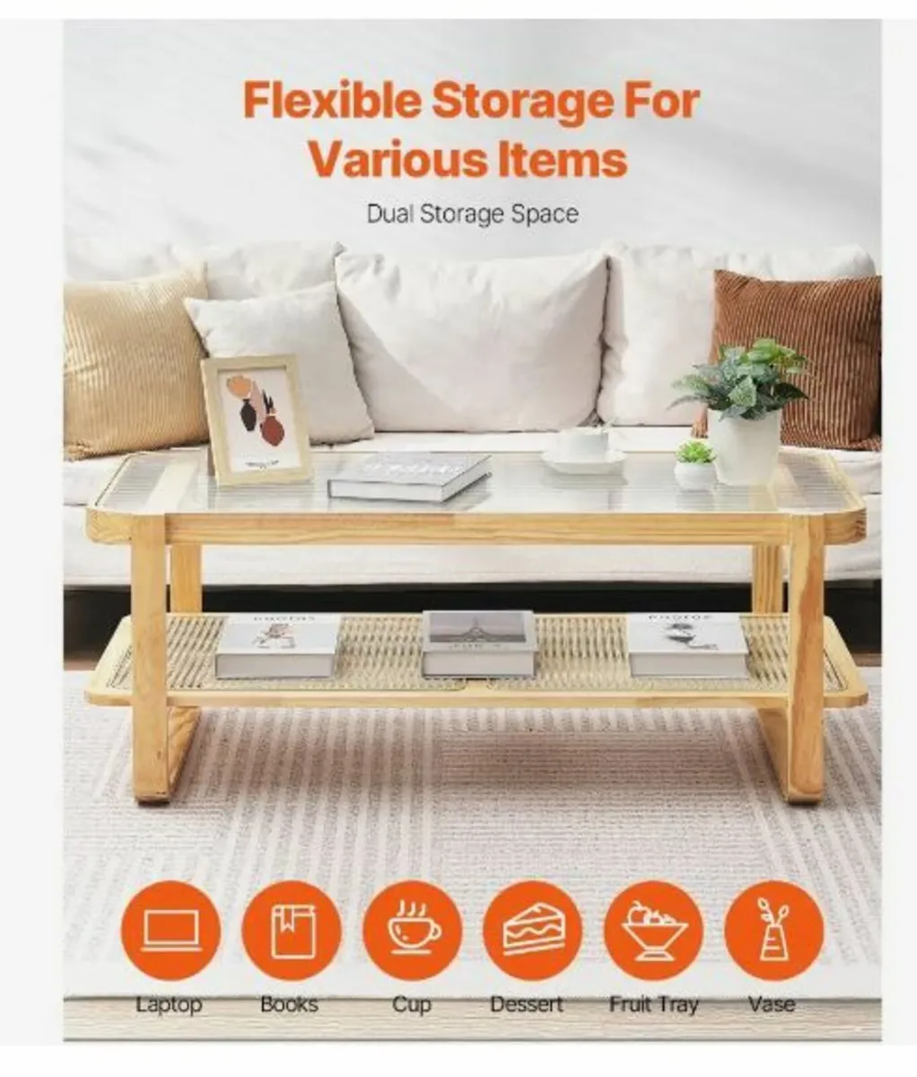 Rattan Coffee Table Rectangle - Image 3