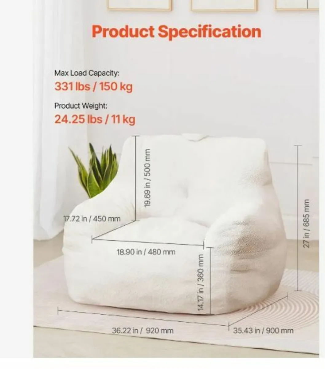 3 feet Bean Bag Chair - Image 3