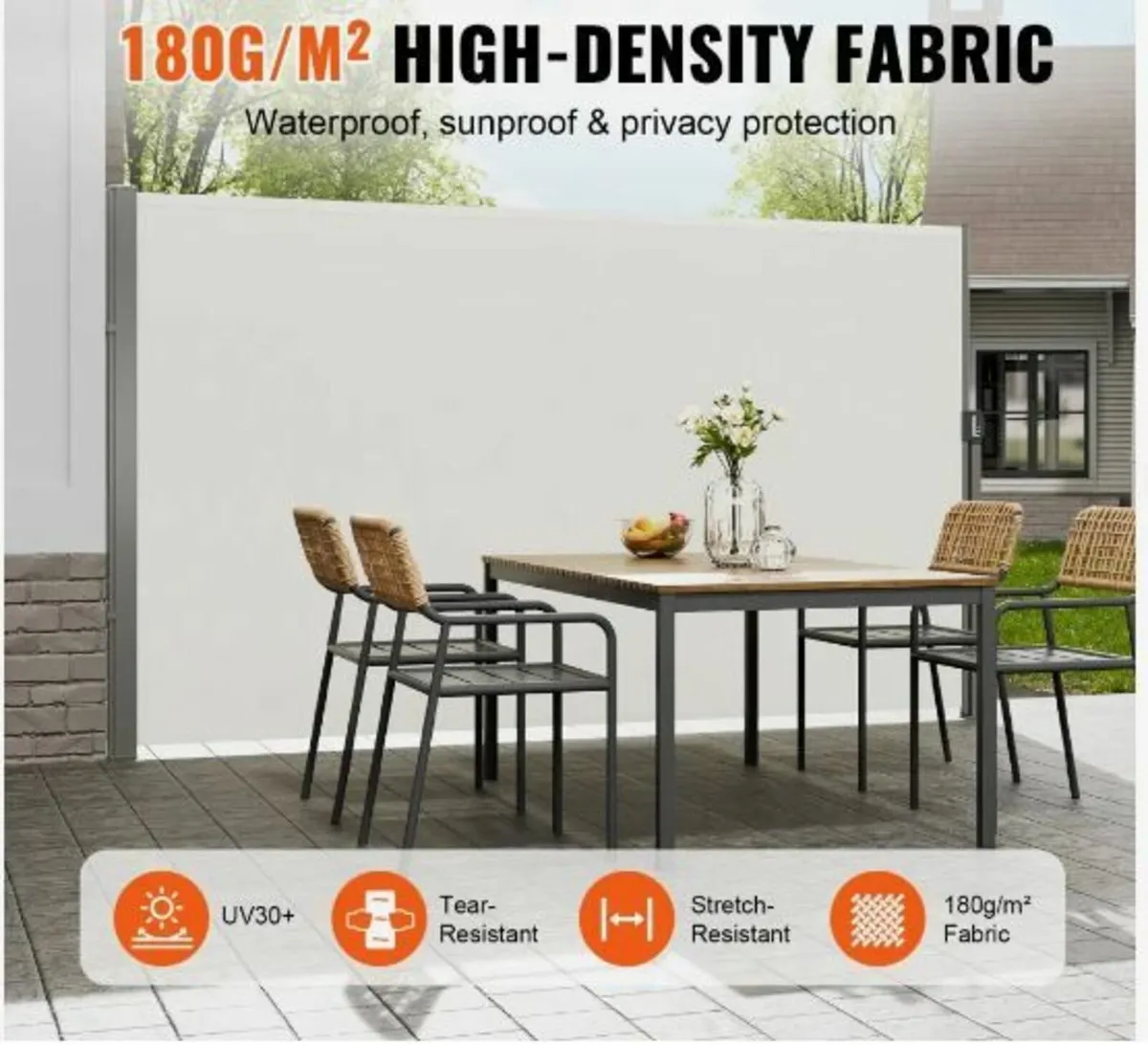 Retractable Side Awning, 63''x 118'' Outdoor - Image 2