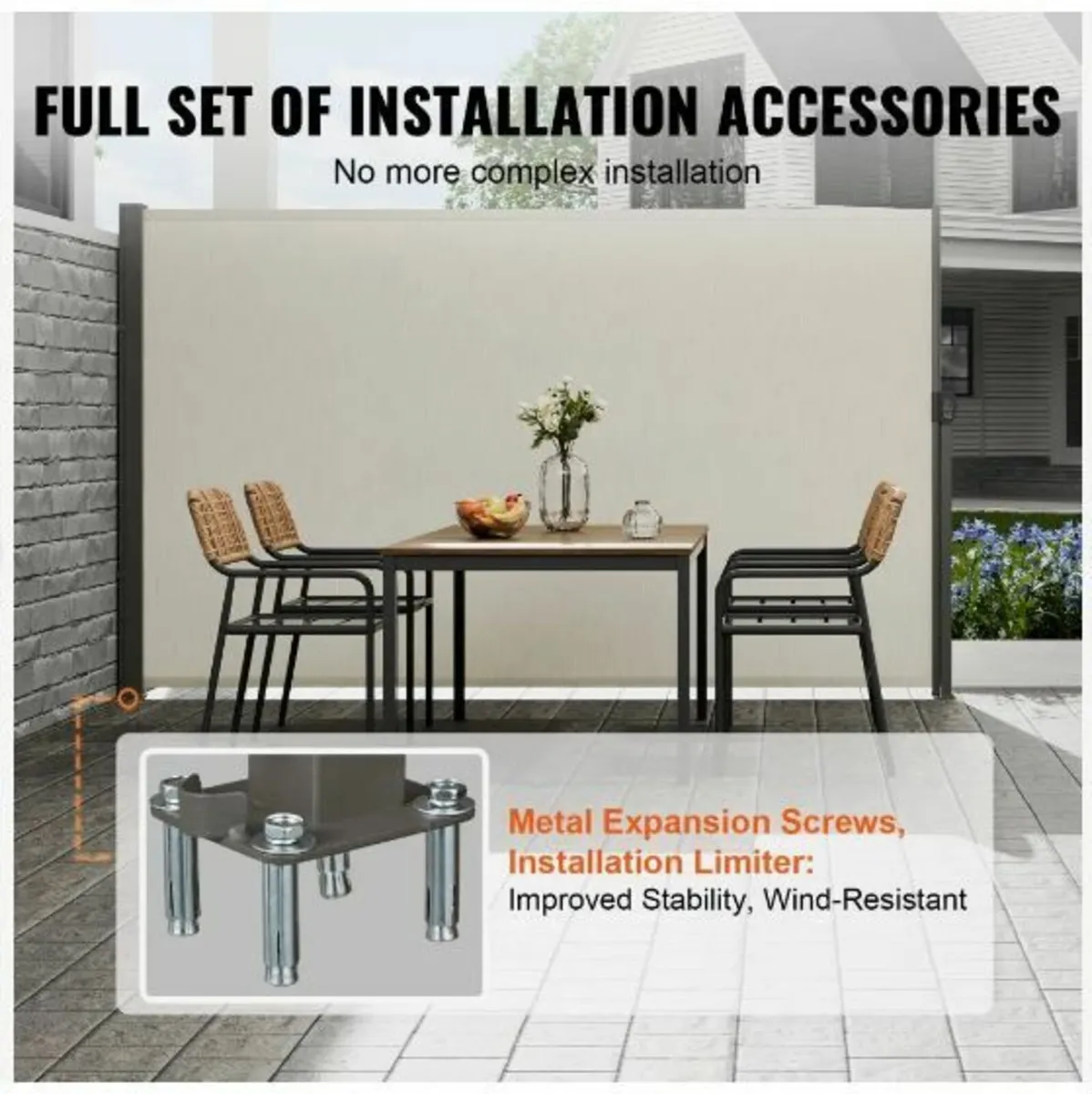 Retractable Side Awning, 63''x 118'' Outdoor - Image 3