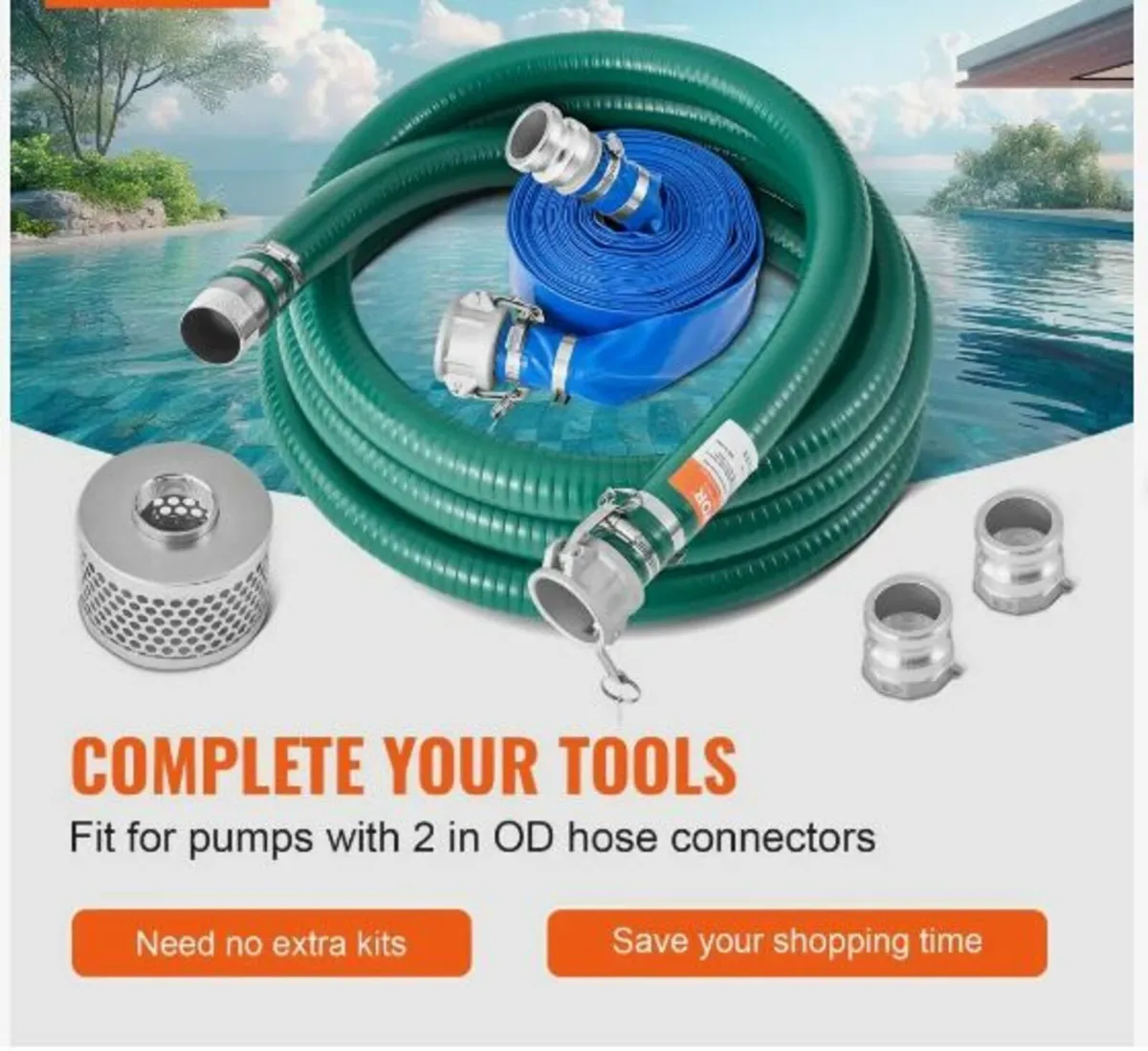 Suction Hose Kit for Water Pump 2 in x 20 ft - Image 2