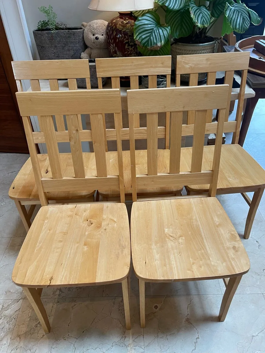 5 x Modern Wooden Kitchen Dining Chairs -Deliver - Image 1