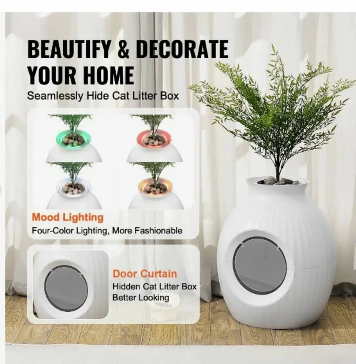 Odor-Free Plant Cat Litter Box Hidden - Image 3