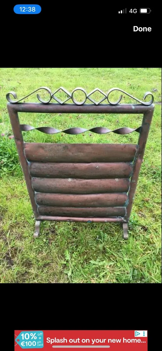 Antique copper firescreen - Image 1