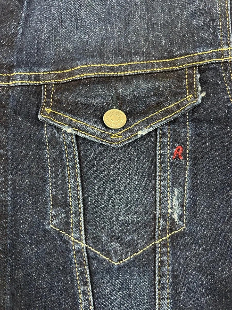 NEW Replay Distressed Denim Jacket Mens Large - Image 3