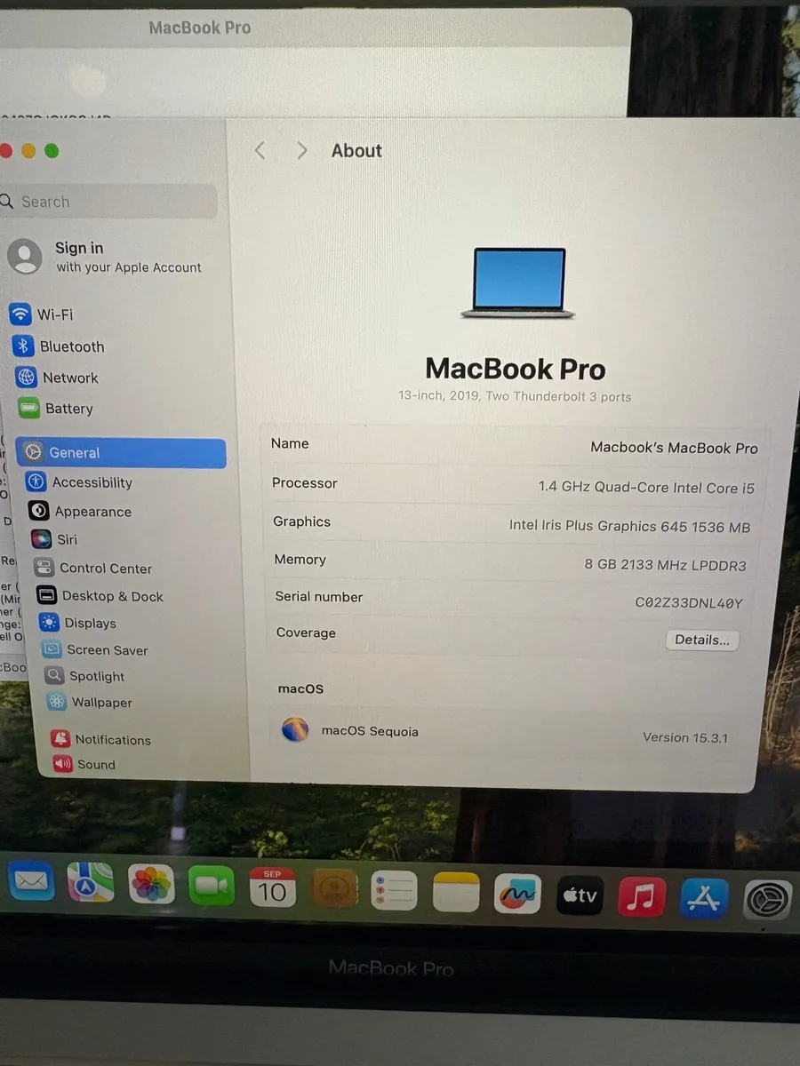 Apple MacBook Pro 2019 Touch Bar 13in 8gb RAM/128G - Image 2