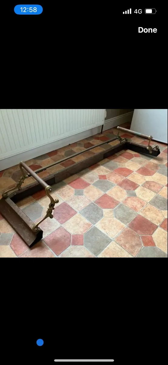 Antique brass and copper fender - Image 1
