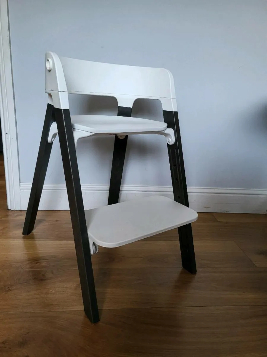 Stokke Steps Chair – White & Brown - Image 1