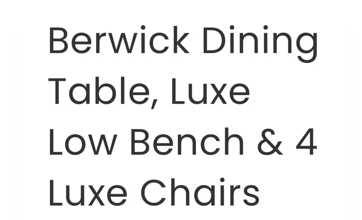 Berwick dining table luxe low bench and 4 luxe cha - Image 2