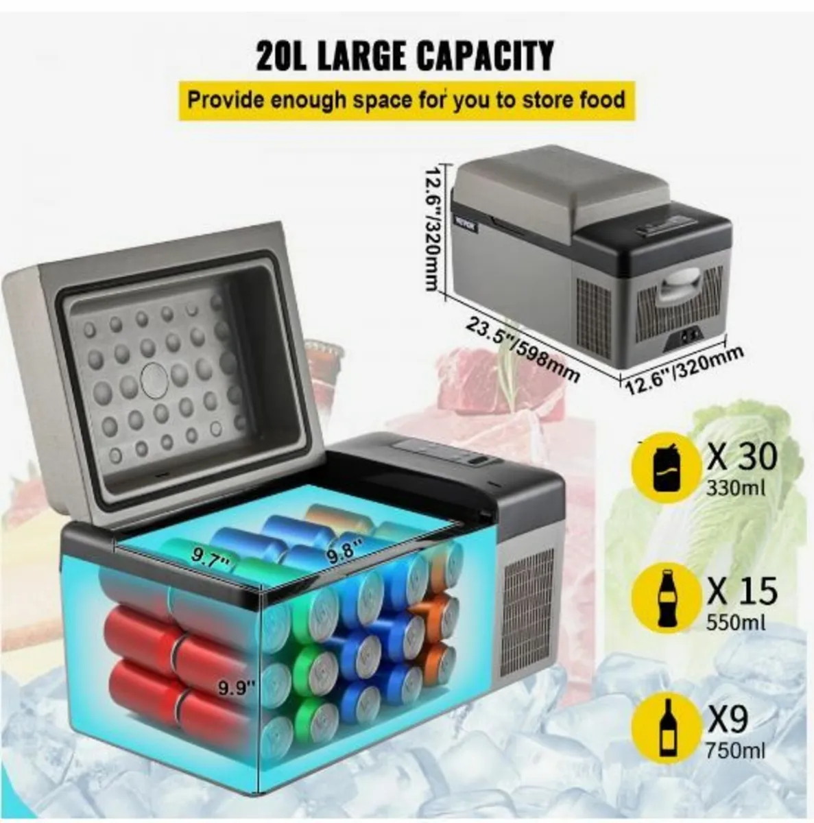 Car Refrigerator 20L Compressor Portable - Image 2
