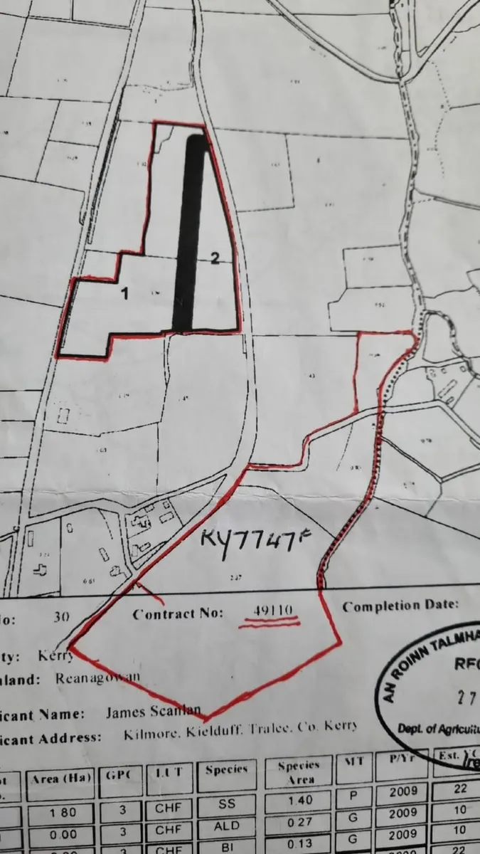 9.5 acres forestry for sale include c.1acre not pl