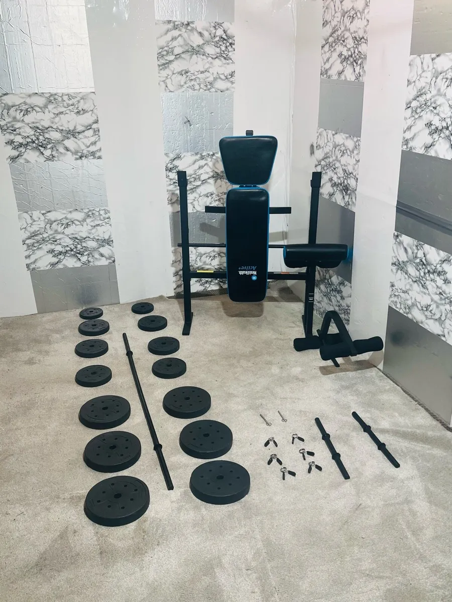 Adjustable weight bench 50kg barbell dumbbells - Image 3