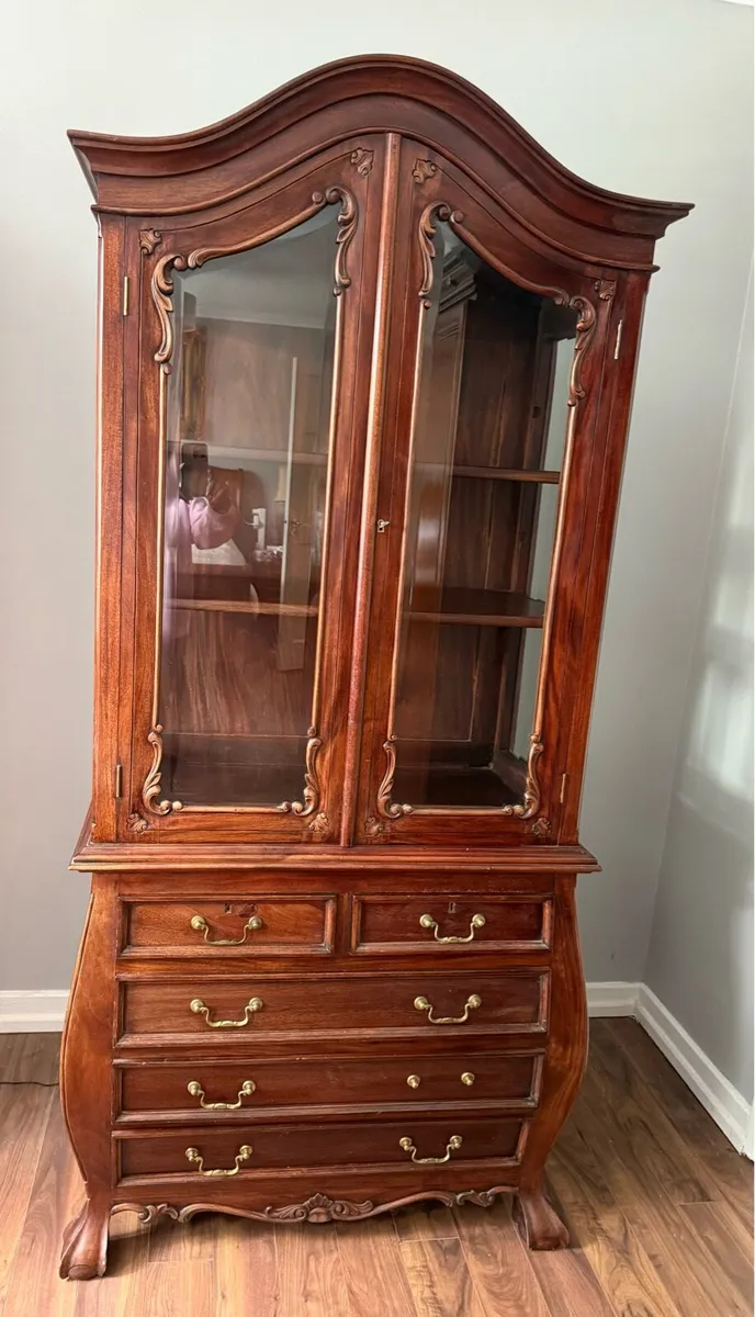 French bookcase bureau display cabinet - Image 2