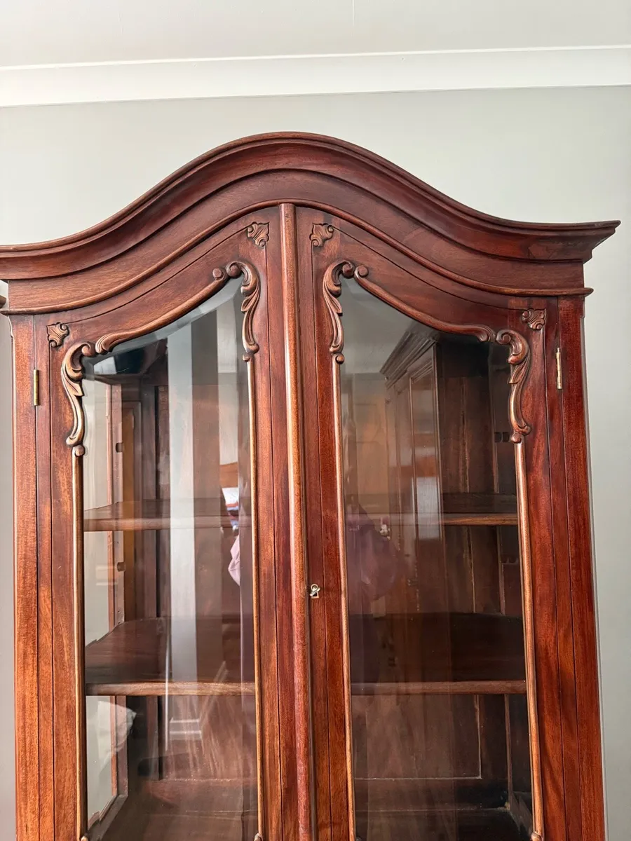 French bookcase bureau display cabinet - Image 4