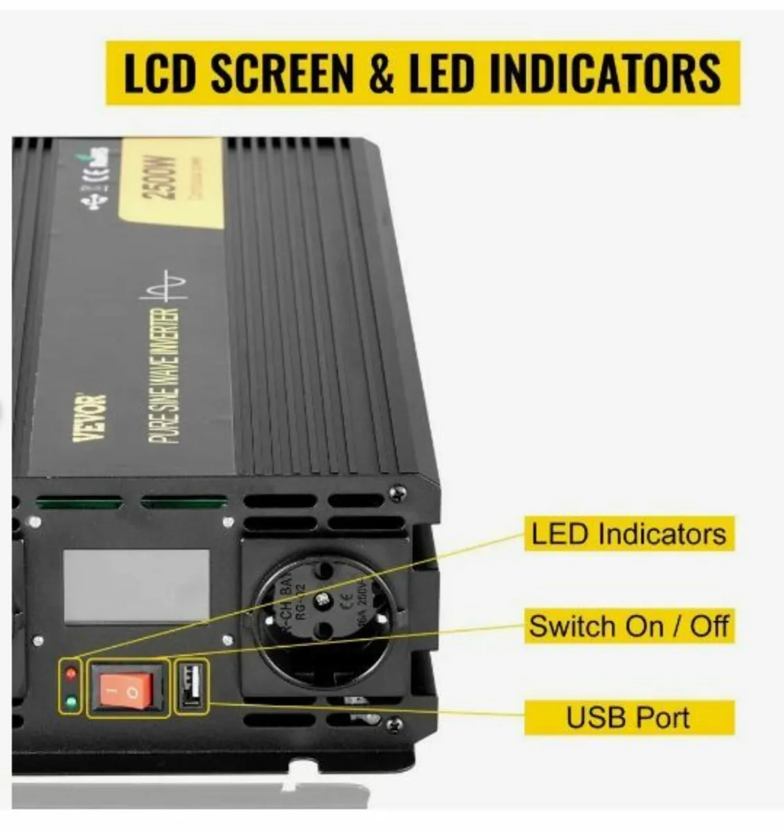 Pure Sine Wave Inverter 2500W Power Inverter - Image 1