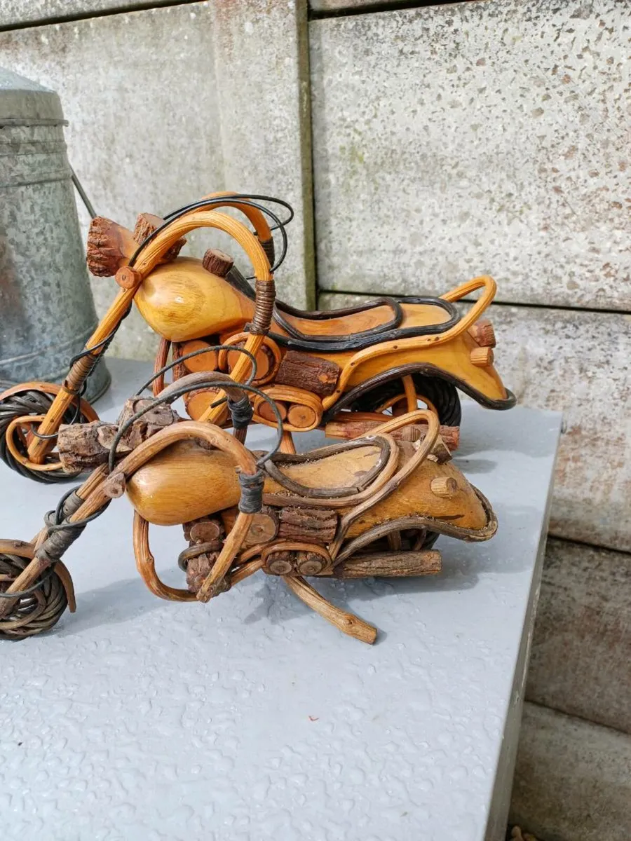 Vintage Handmade Wooden Motorcycles - Image 4