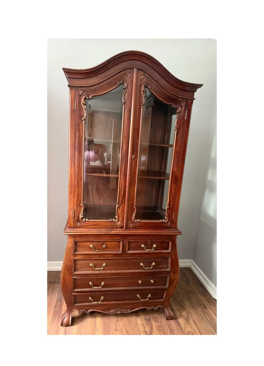 French bookcase bureau display cabinet - Image 1
