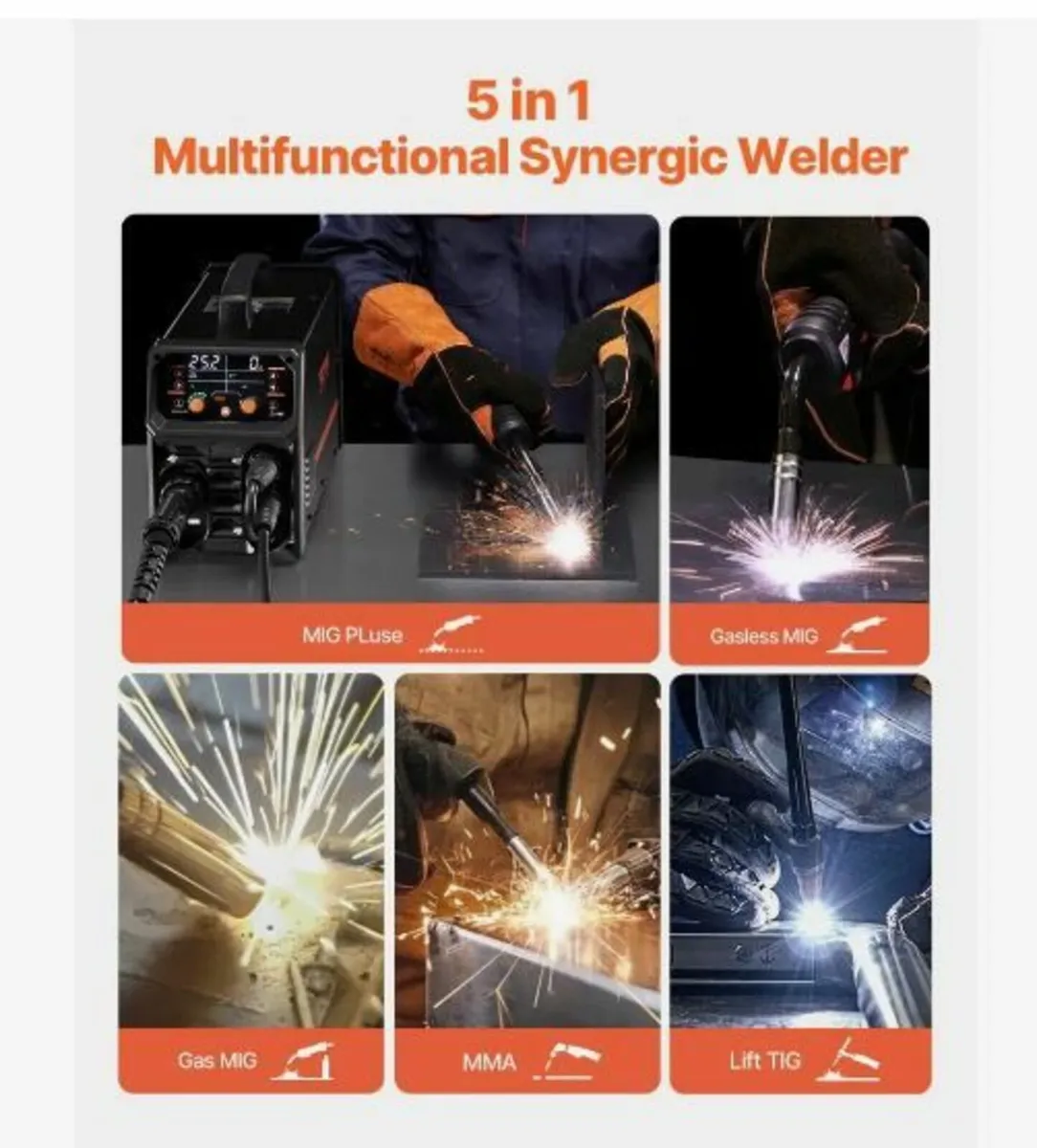 MIG Welder 250A Pluse Mig Welding Machine 5-in-1 - Image 2