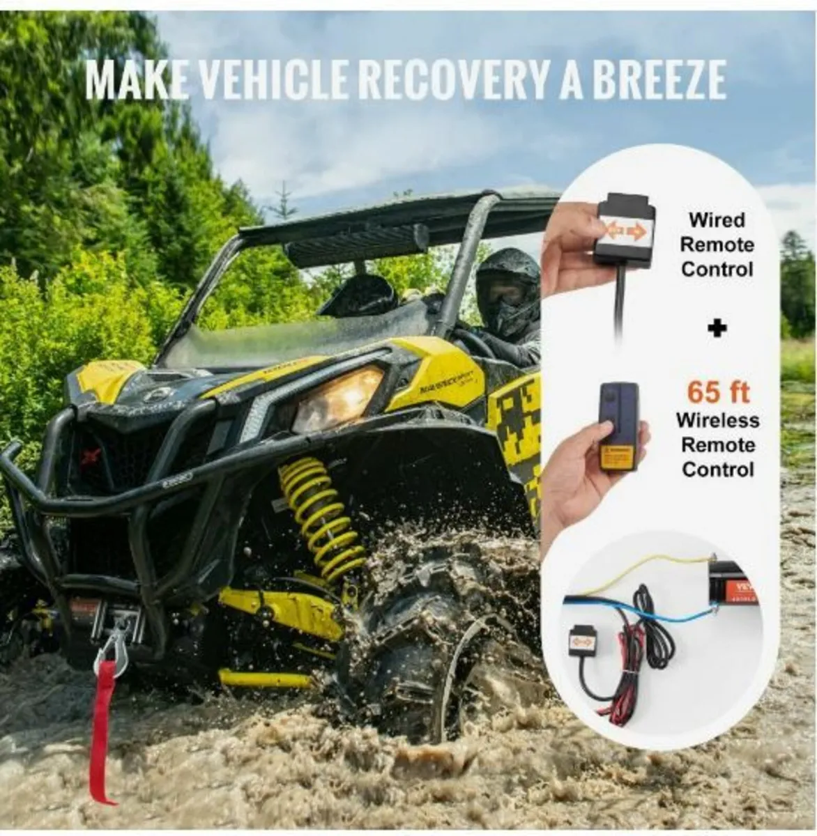 Electric Winch ATV UTV 1814.4 kg Steel - Image 4