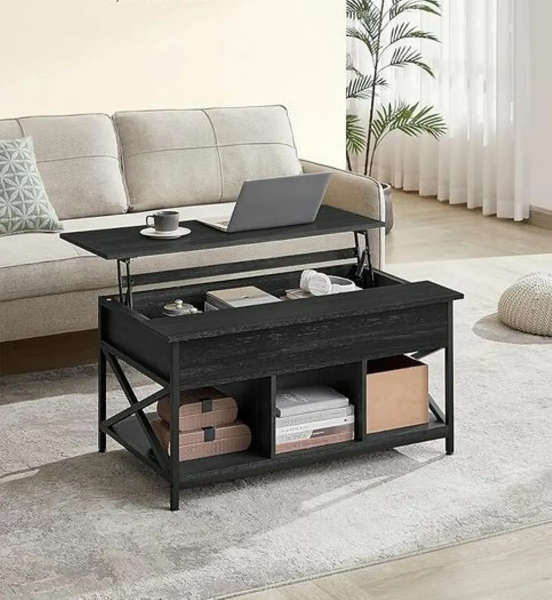 Coffee Table, Height-Adjustable Living Room Table, - Image 2