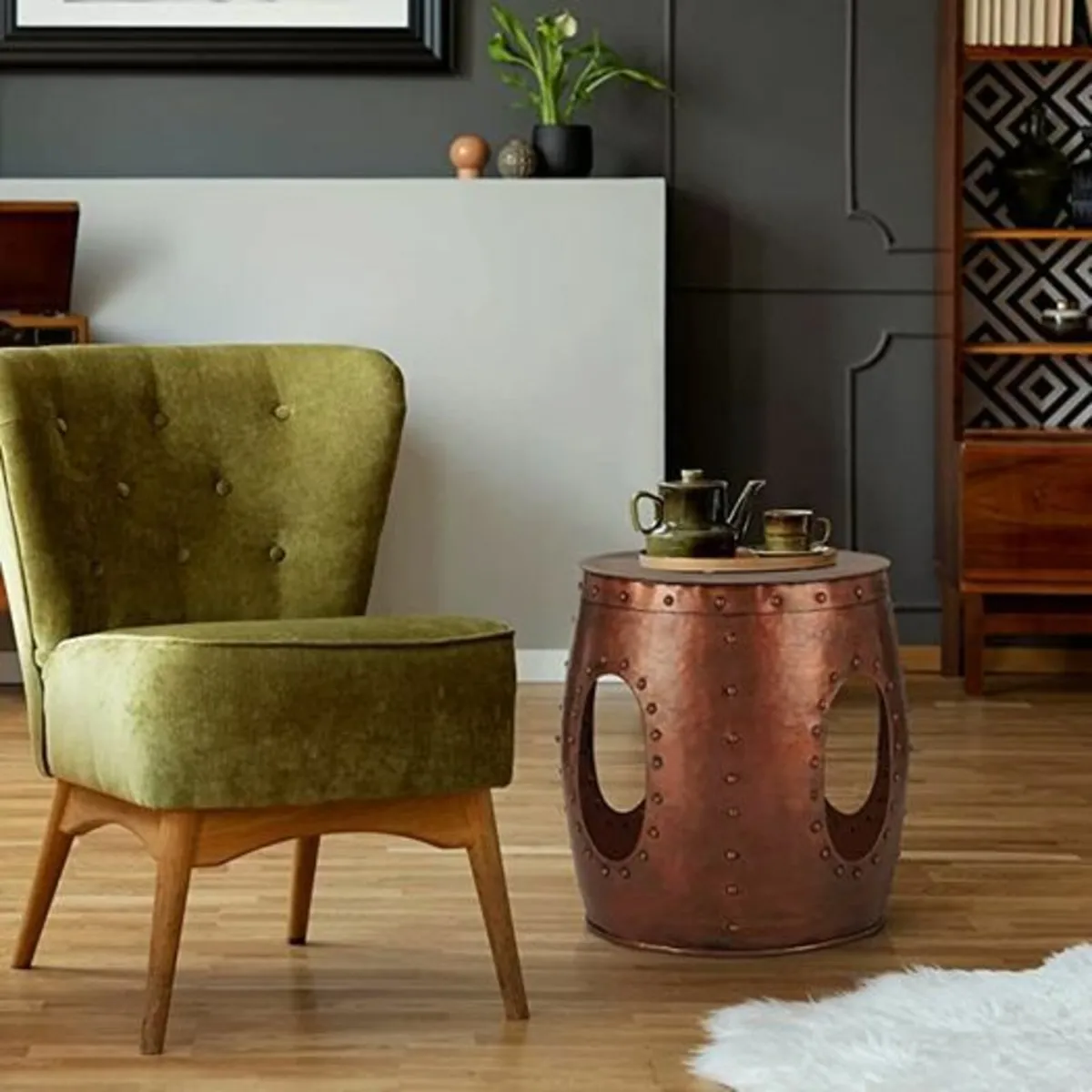 Coffee table Side Table Round Diameter 38 x 43 cm - Image 3