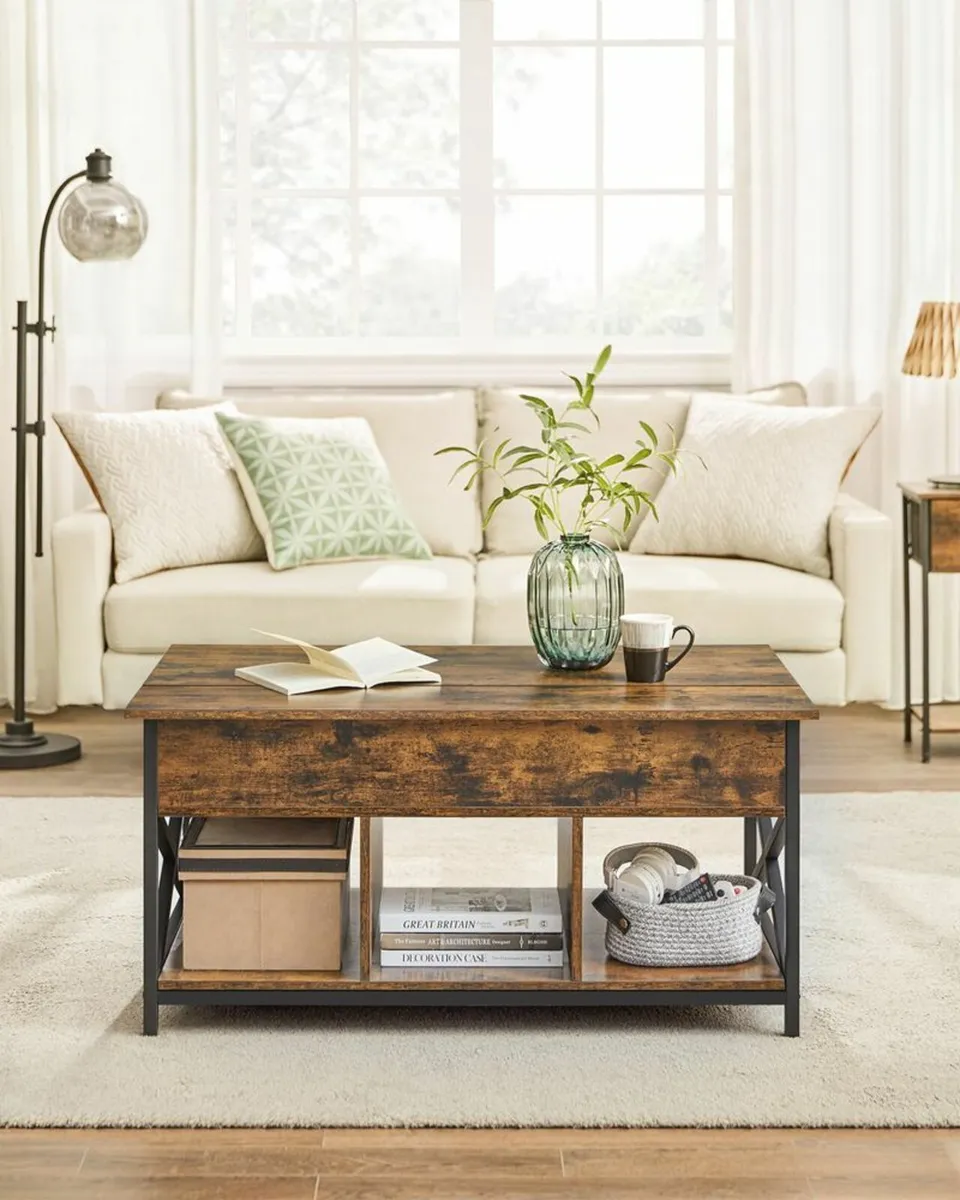 Coffee Table, Height-Adjustable Living Room Table, - Image 2