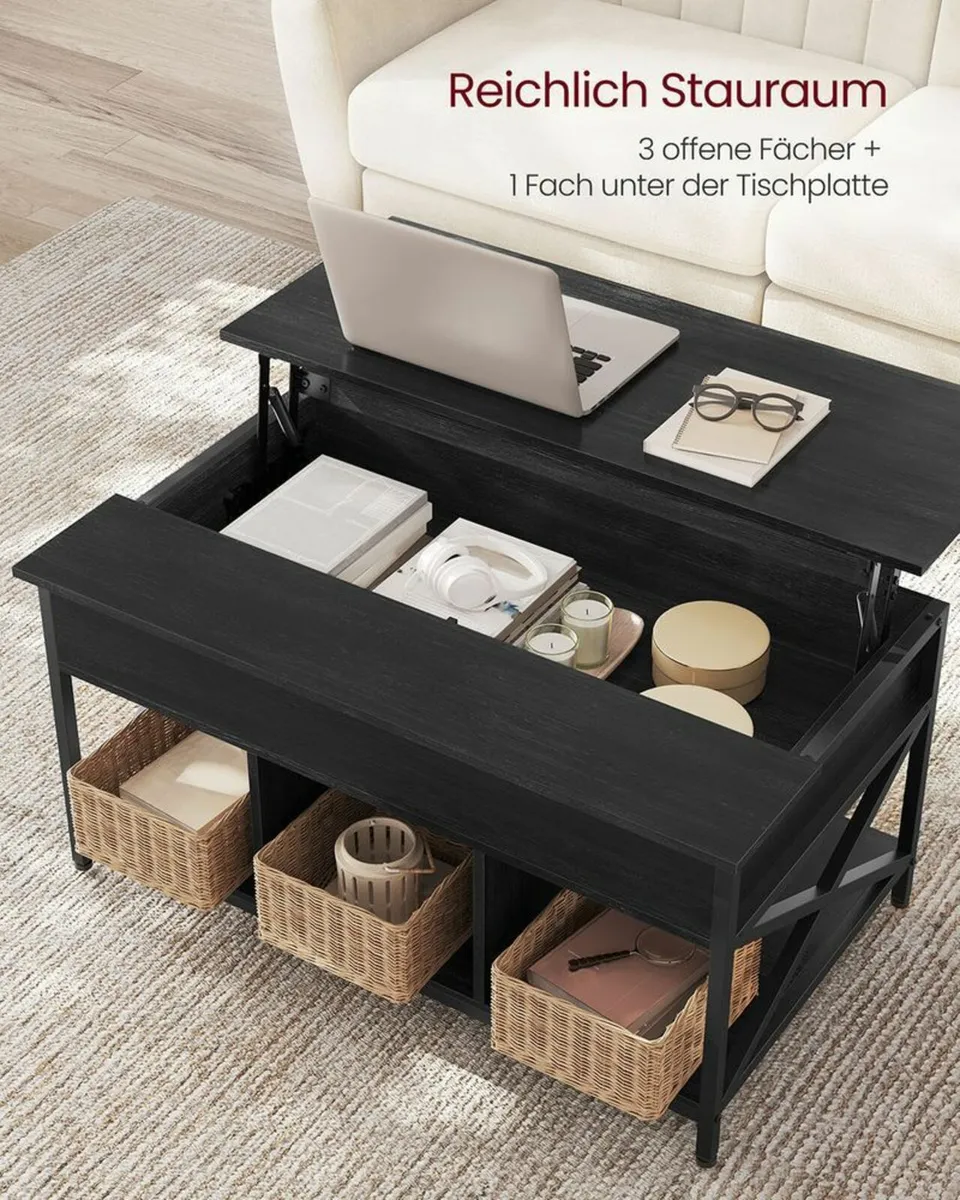 Coffee Table, Height-Adjustable Living Room Table, - Image 4
