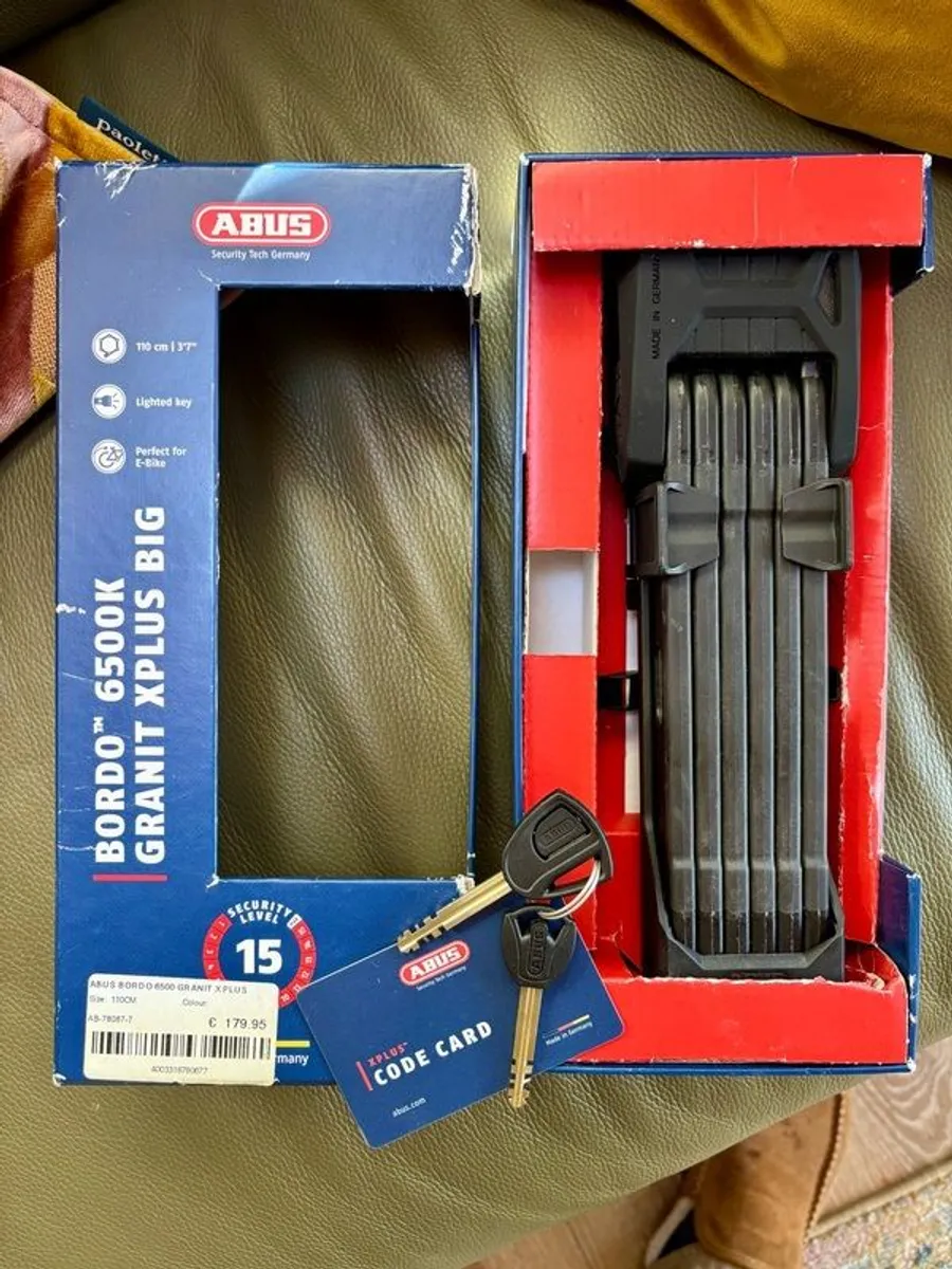 ABUS Bordo Granit XPlus 6500K Big 15/15 Rated.  Top of the range. Folding Bike Lock - Image 1