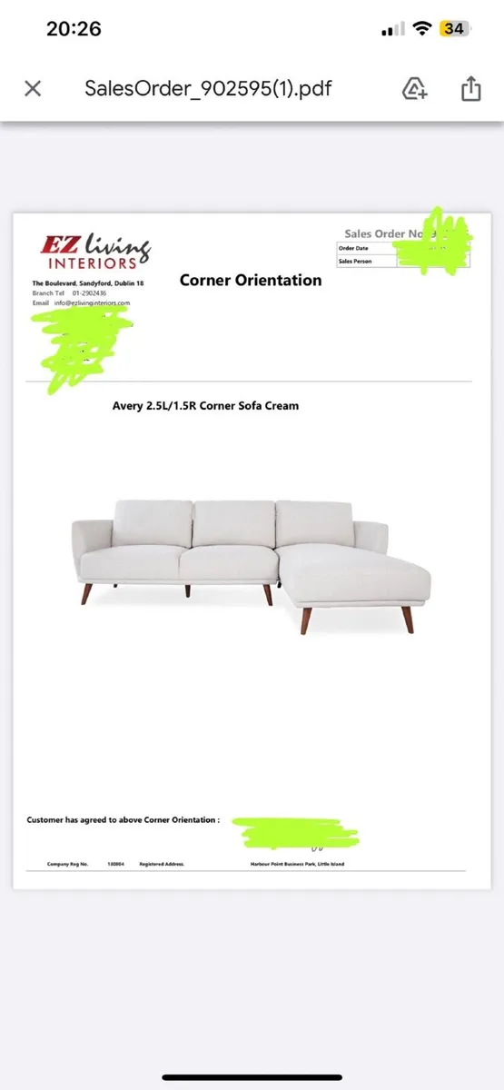 EZ Living - Avery Sofa (in original packaging) - Image 1