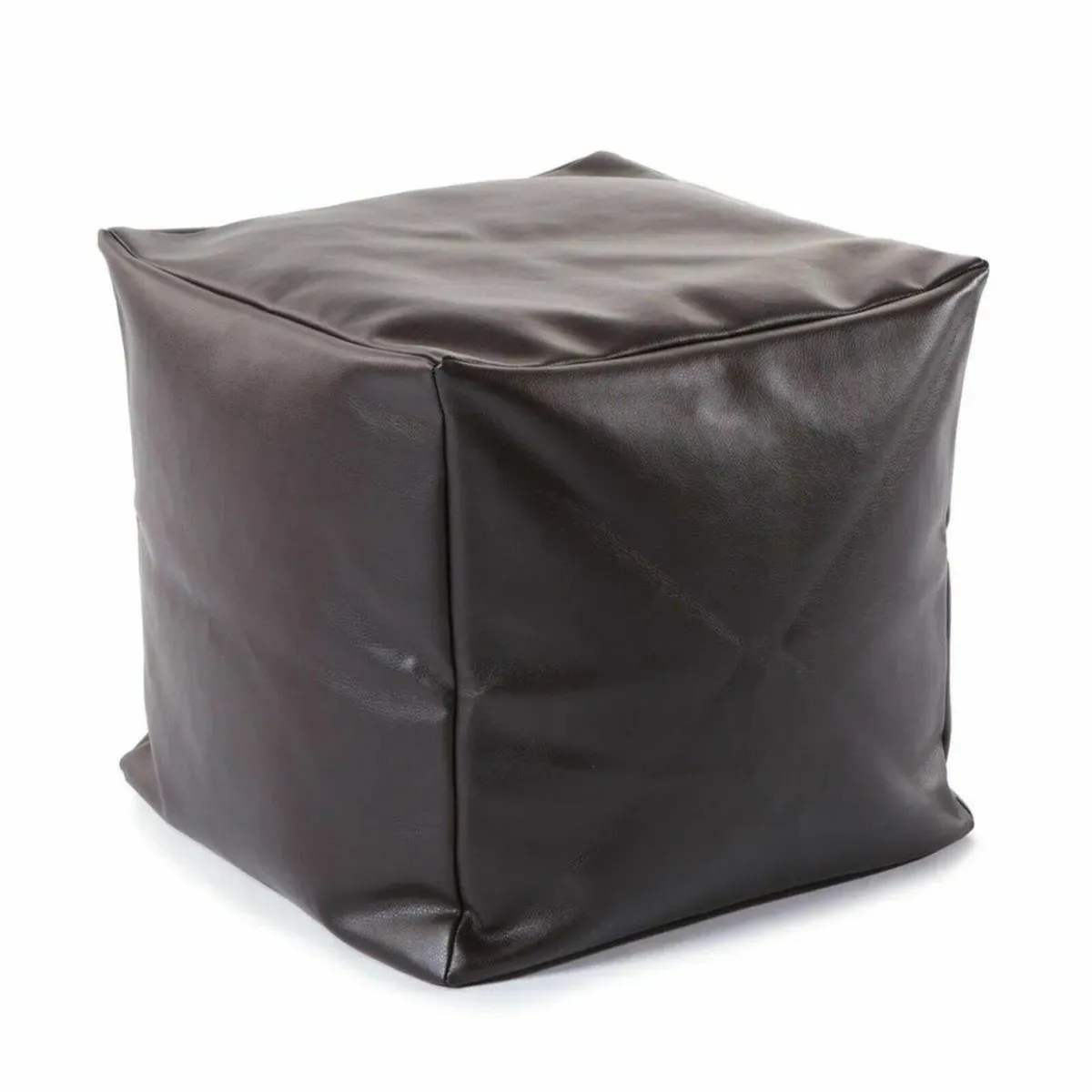 Bean Bag Cover Unfilled Medium Brown Pouffe - Image 2