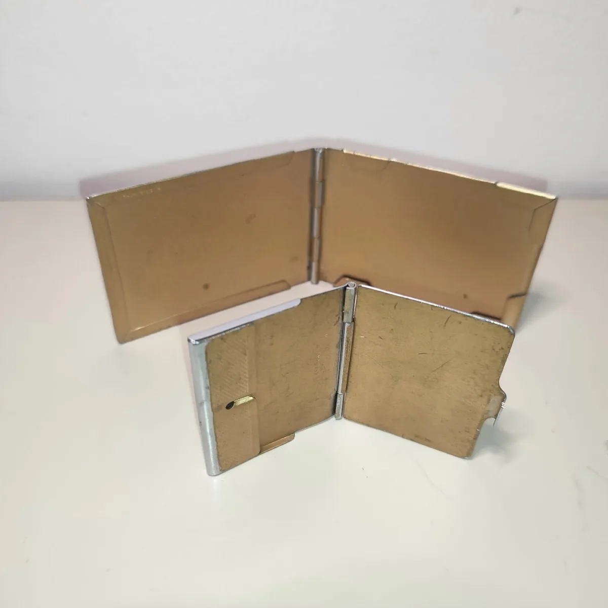 Pair of Vintage stamp holder Metal Pocket cases - Image 2