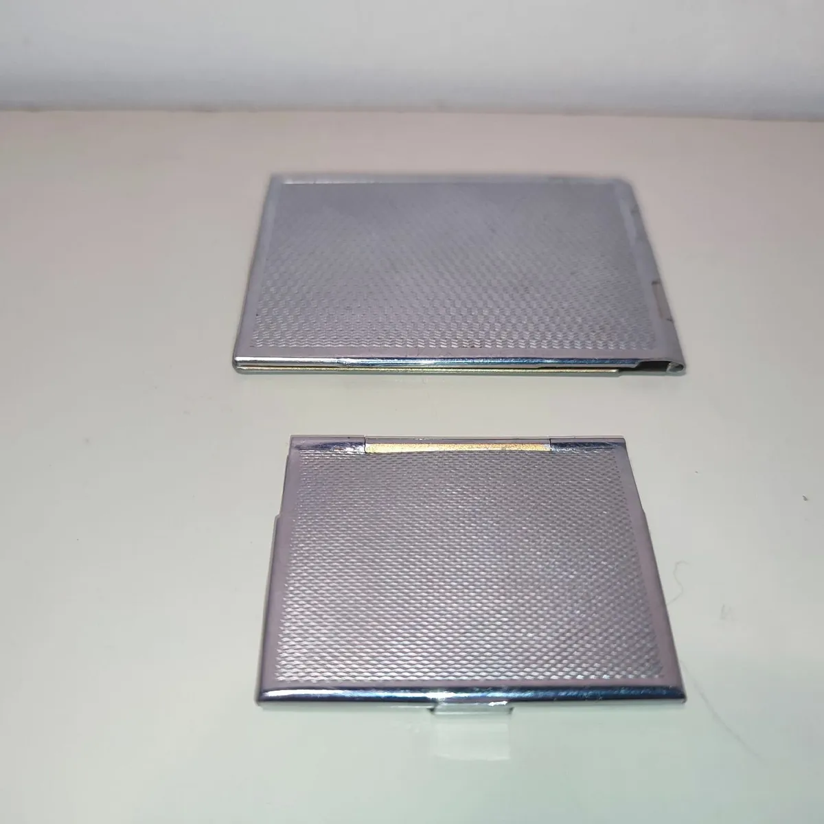 Pair of Vintage stamp holder Metal Pocket cases - Image 3