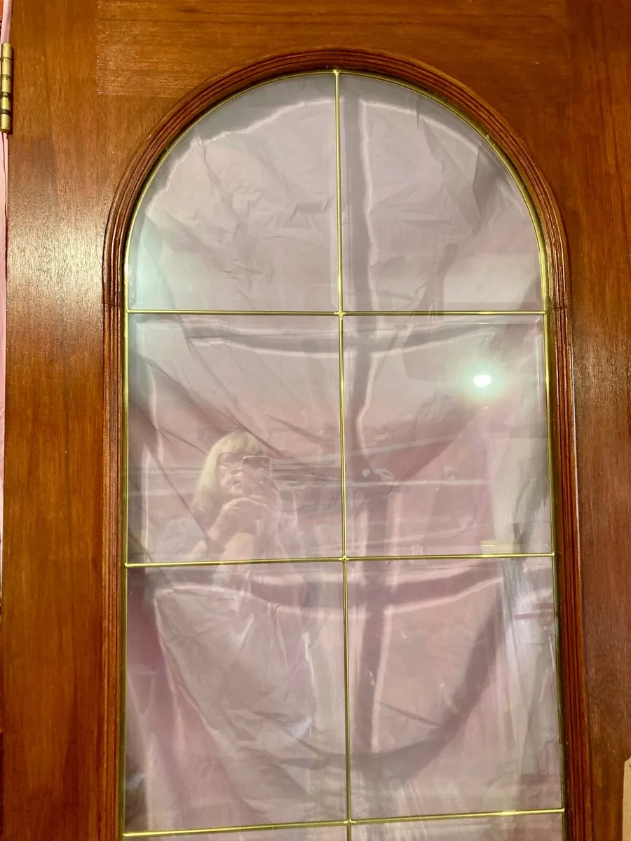 BEAUTIFUL ARCHED 10 LITE RED HARDWOOD DOOR - Image 2
