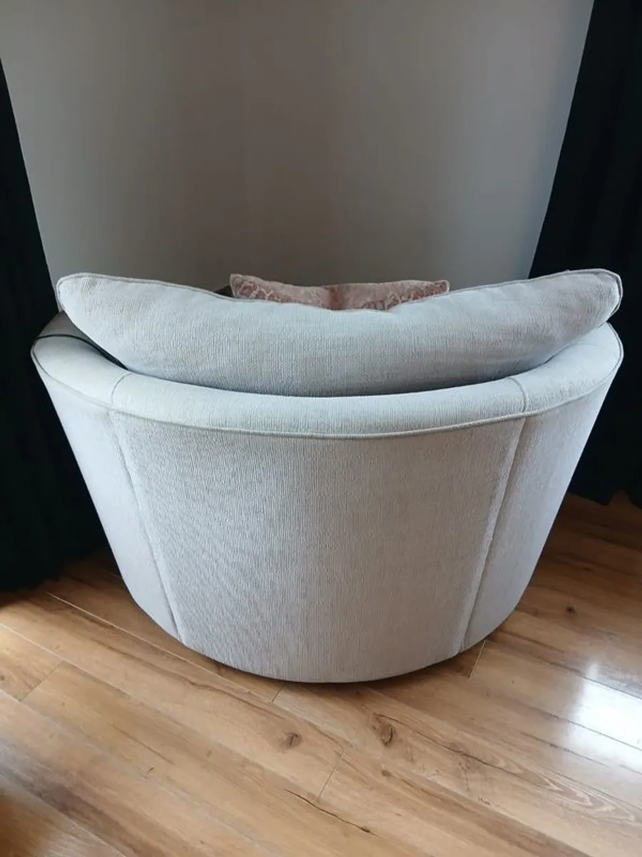 L shaped Grey Sofa & Swivel armchair - Image 4