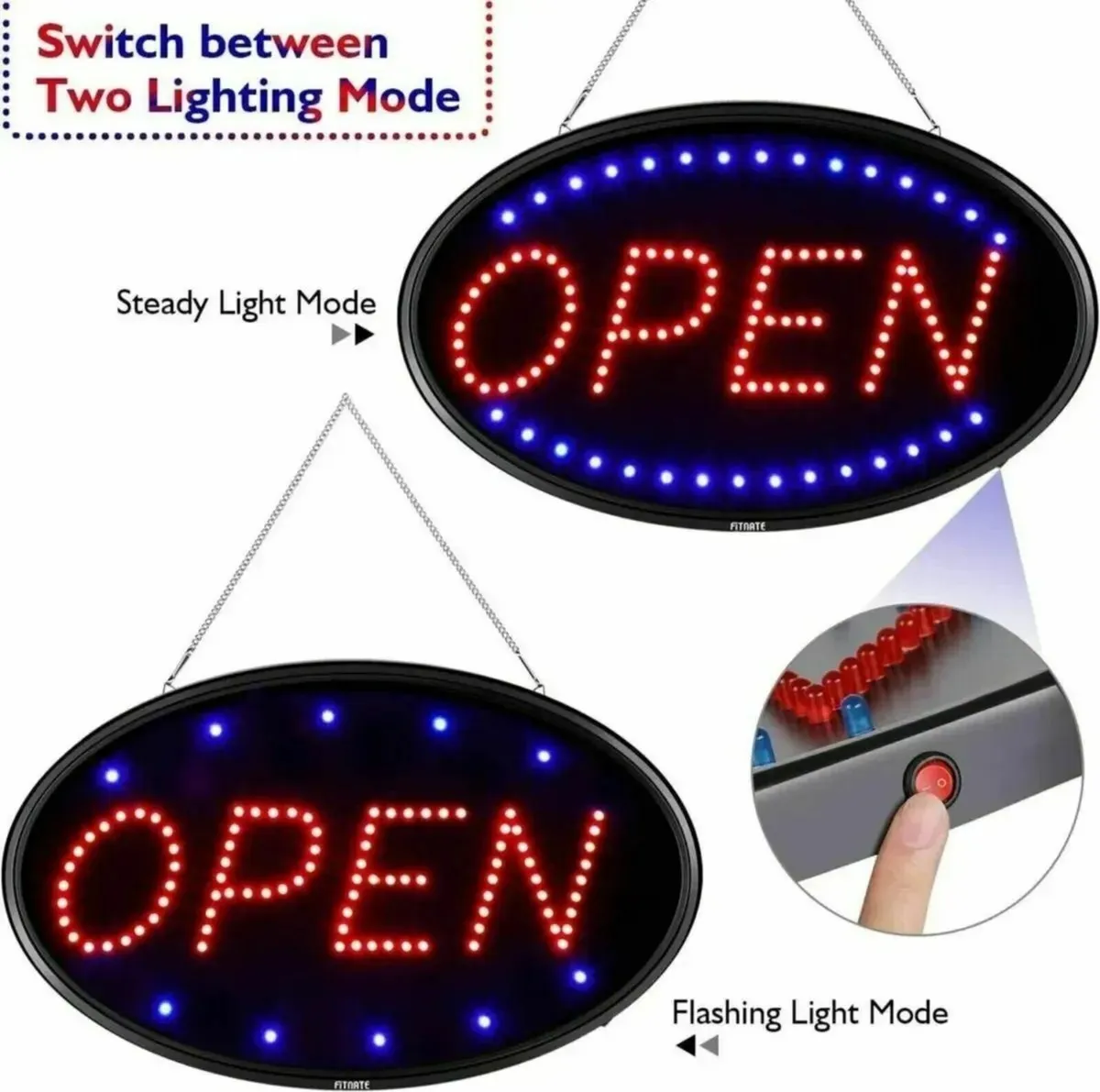 Open Sign 2 Modes Bright LED Window Light - Image 2