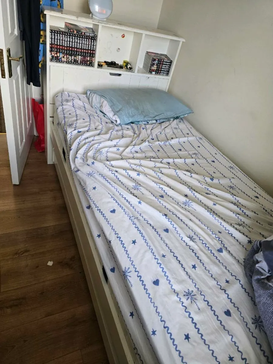 Solid Wooden 2-in-1 Bed with Mattress - Image 2