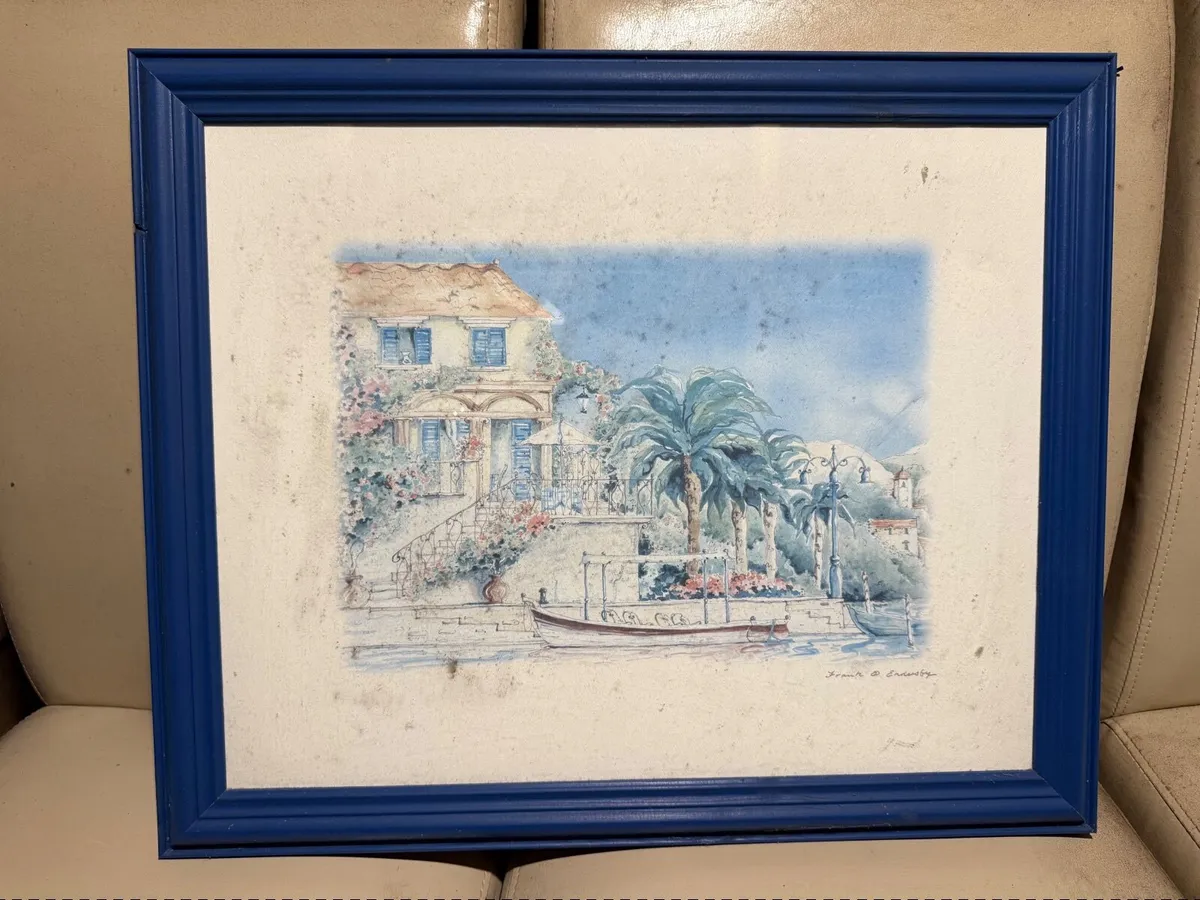 Framed Print by Frank Brudsy (Mediterranean Scene)